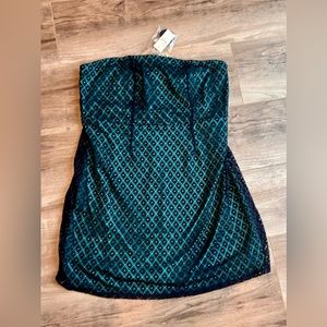 Lane Bryant green dress with navy overlay nwt can be worn w or w/o straps 18